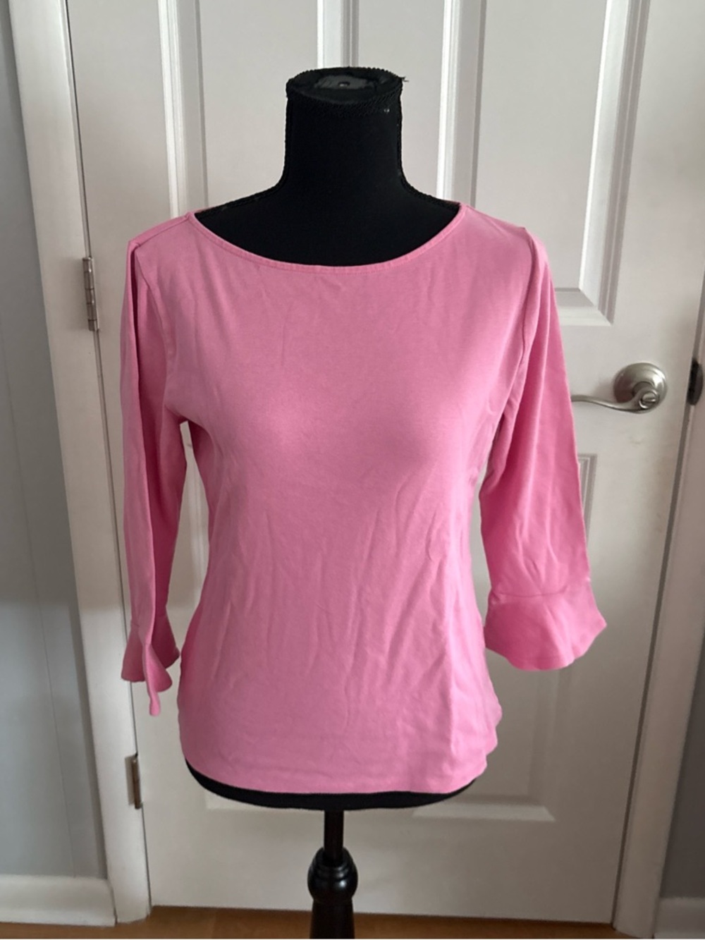 Ralph Lauren Pink Boatneck 3/4 Sleeve Top